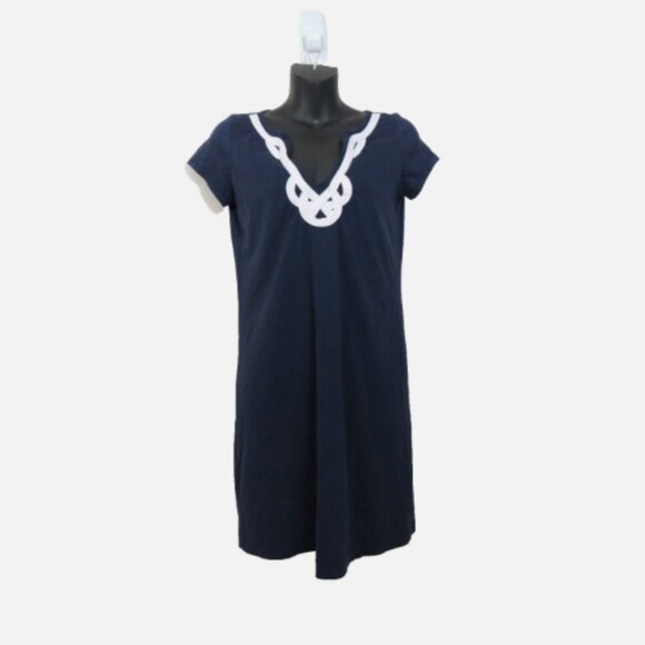 Lilly Pulitzer size Small Brewster Short Sleeve Mini Dress Navy Blue Casual - Picture 1 of 4